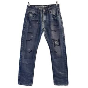 Neighborhood Men’s Narrow Straight Selvage Denim Jean SZ 32 Embroidered Grunge